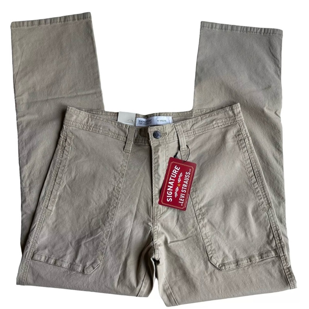 Signature by Levi Strauss S67 Mens Size 34 Athletic Utility Taper Pants Flex NWT